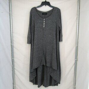 Anna Grace Medium Gray High Low 3/4 Sleeve T-Shirt Dress Size M/L